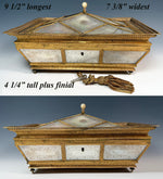 RARE Stunning c.1800-20 French Empire Palais Royal Sewing Nécessaire, Box, in Mother of Pearl Chest. Music Box