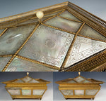 RARE Stunning c.1800-20 French Empire Palais Royal Sewing Nécessaire, Box, in Mother of Pearl Chest. Music Box