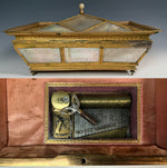RARE Stunning c.1800-20 French Empire Palais Royal Sewing Nécessaire, Box, in Mother of Pearl Chest. Music Box
