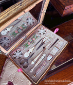 RARE Stunning c.1800-20 French Empire Palais Royal Sewing Nécessaire, Box, in Mother of Pearl Chest. Music Box