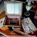 RARE Stunning c.1800-20 French Empire Palais Royal Sewing Nécessaire, Box, in Mother of Pearl Chest. Music Box