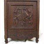 Fine Antique 19th c. French Salt Box, Cabinet, 15" Tall, Hand Carved Country French