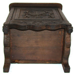 Fine Antique 19th c. French Salt Box, Cabinet, 15" Tall, Hand Carved Country French