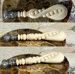 Excellent Antique French Dieppe Carved Ivory Sealing Wax Seal, Sceau, Desktop or Writer's Tool