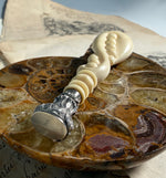 Excellent Antique French Dieppe Carved Ivory Sealing Wax Seal, Sceau, Desktop or Writer's Tool