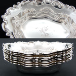 Set of 8 Antique R. Wallace & Sons Sterling SIlver Butter Pat, Nut or Bonbon Dishes