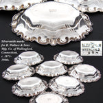 Set of 8 Antique R. Wallace & Sons Sterling SIlver Butter Pat, Nut or Bonbon Dishes