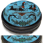 Antique Victorian Era Beadwork Needlepoint Footstool, Blackamoor Figures with Chariot