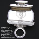 Antique American Sterling Silver 5pc Vanity Set: Hand Mirror, Nail Buffer & Tray, 2 Brusshes +
