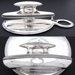 Antique American Sterling Silver 5pc Vanity Set: Hand Mirror, Nail Buffer & Tray, 2 Brusshes +