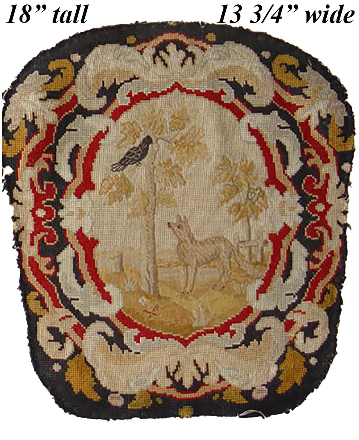 Superb Large Pair Antique 18th Century French Needlepoint Tapestry Panels for Pillows or Chair (2)