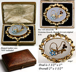 Antique Victorian 12k gold, Chalcedony, Garnet and Persian Turquoise Brooch, 2" x 1.5", EC