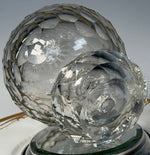 Superb Antique French Baccarat Crystal Newel Post Finial, 6" Tall with Convex Facets c. 1880s