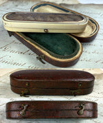 Rare 18th Century French Toothpick Case in Ivory 18k Gold w Braid of Hair and Original Etui