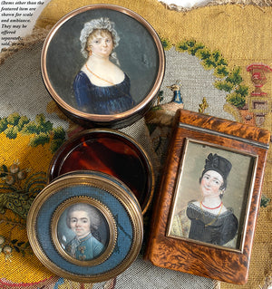 Fine Antique 18th Century Portrait Miniature Snuff Box, Vernis Martin and Shell, c.1750
