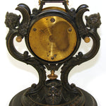 Antique French Napoleon III Era Bronze 11.5" Barometer & Thermometer Stand, Winged Figures