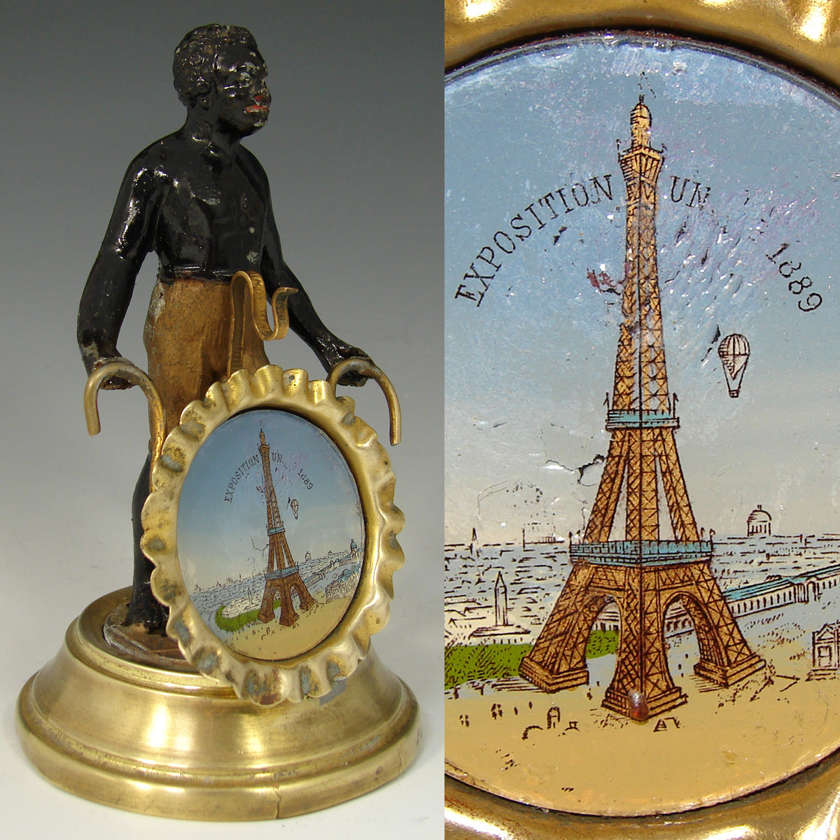 Rare Antique French 1889 World Expo Eiffel Tower Souvenir Pocket