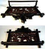 Antique Carved Swiss Black Forest Dog and Hunt Theme Plaque is a Towel Holder, Rack