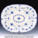 Large Antique Allerton's Ltd. 15" Staffordshire Blue & White Platter, Stockholm Pattern