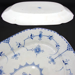 Large Antique Allerton's Ltd. 15" Staffordshire Blue & White Platter, Stockholm Pattern