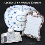 Large Antique Allerton's Ltd. 15" Staffordshire Blue & White Platter, Stockholm Pattern