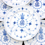 Set of 6 Danish Bing & Grondahl København 9" Plates with Elaborate Royal Bespoke Crest Monogram, c.1948-51