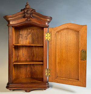 Antique French 17" Wall Cabinet, Apprentice Maitrise, Miniature Armoire is Bru Doll Size Furniture