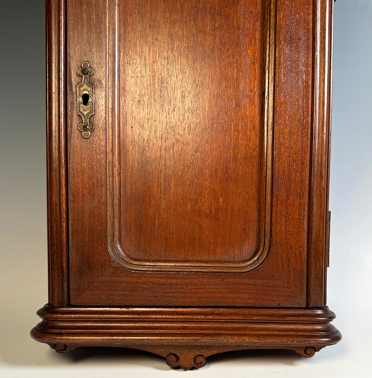 Antique French 17" Wall Cabinet, Apprentice Maitrise, Miniature Armoire is Bru Doll Size Furniture