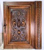 Antique Victorian Hand Carved Solid Walnut(?) 19" x 15" Cabinet or Furniture Door PAIR, Plaques