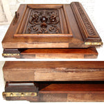 Antique Victorian Hand Carved Solid Walnut(?) 19" x 15" Cabinet or Furniture Door PAIR, Plaques