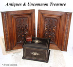 Antique Victorian Hand Carved Solid Walnut(?) 19" x 15" Cabinet or Furniture Door PAIR, Plaques