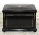 Antique French TAHAN Marked Napoleon III 12" Cigar Presenter Box, Chest, Tantalus, Boulle Style Inlays