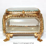 Vintage French Grand Tour Style Casket, Beveled Glass & Eglomise "Lourdes Basilica" Souvenir Scene