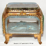 Antique French Grand Tour Casket or Jewelry Box, Eglomise Souvenir Scene of Perigueux Cathedral