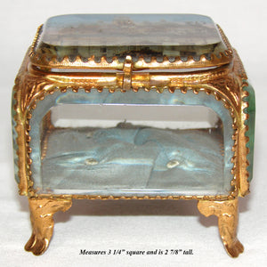 Antique French Grand Tour Casket or Jewelry Box, Eglomise Souvenir Scene of Perigueux Cathedral