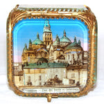 Antique French Grand Tour Casket or Jewelry Box, Eglomise Souvenir Scene of Perigueux Cathedral