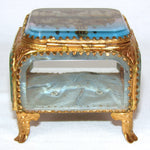 Antique French Grand Tour Casket or Jewelry Box, Eglomise Souvenir Scene of Perigueux Cathedral