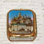 Antique French Grand Tour Casket or Jewelry Box, Eglomise Souvenir Scene of Perigueux Cathedral