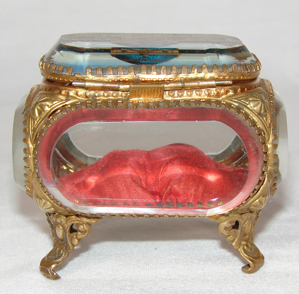 Antique French Eglomise Grand Tour Style Souvenir Jewelry Casket, Box: 1895 Bordeaux World Expo