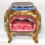 Antique French Grand Tour Style Souvenir Casket, Beveled Glass & Eglomise Scene: Hotel de Ville