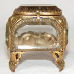 Antique French Grand Tour Style Souvenir Casket, Beveled Glass & Eglomise Scene: Opera Garnier