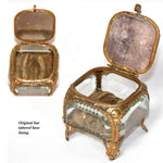 Antique French Grand Tour Style Souvenir Casket, Beveled Glass & Eglomise Scene: Opera Garnier