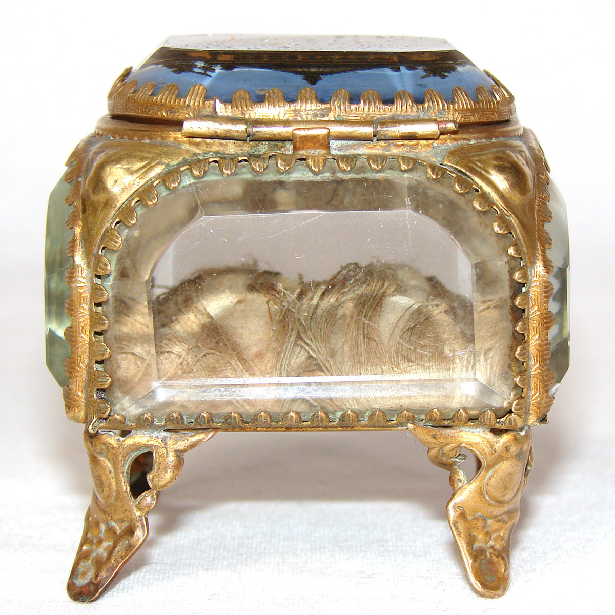 Antique French Grand Tour Style Souvenir Casket, Beveled Glass & Eglomise Scene: Opera Garnier