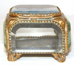 Antique French Grand Tour Style Souvenir Casket, Beveled Glass & Eglomise Scene: Paris Hotel de Ville