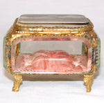 Antique German Grand Tour Style Souvenir Casket, Beveled Glass & "Koblenz" Eglomise Scene