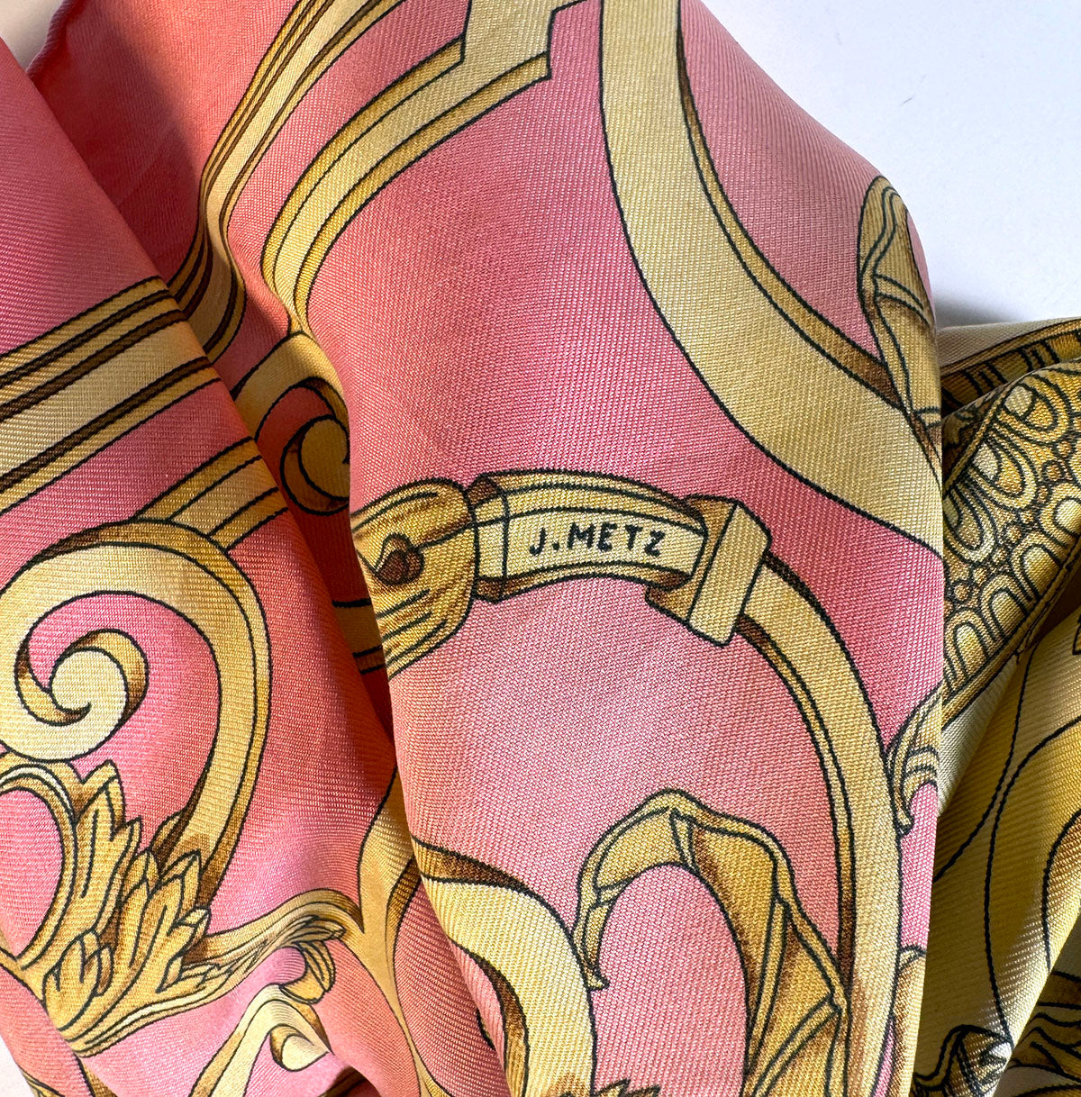 Beautiful Vintage 1990 French Hermés 90cm Silk Twill Scarf "Les Tuileries" by Joaquin Metz