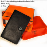 Hermés Togo black leather Dogon Wallet with Coin Purse, never worn, Original Box, Dust Cover