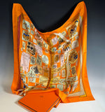 Superb Vintage 1986 French Hermés 90cm Silk Twill Scarf "Chiffres et Monogrammes" by Coutin