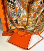 Superb Vintage 1986 French Hermés 90cm Silk Twill Scarf "Chiffres et Monogrammes" by Coutin