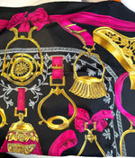 "Etriers" Hermés 90 cm silk scarf in box, the artist's original work designed c. 1964 by F de la Perriere